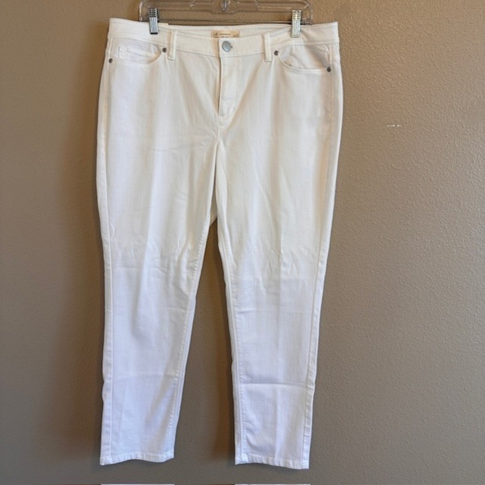 NWT J. Jill Denim Women's White Slim Ankle Authentic Fit Stretch Jeans 16